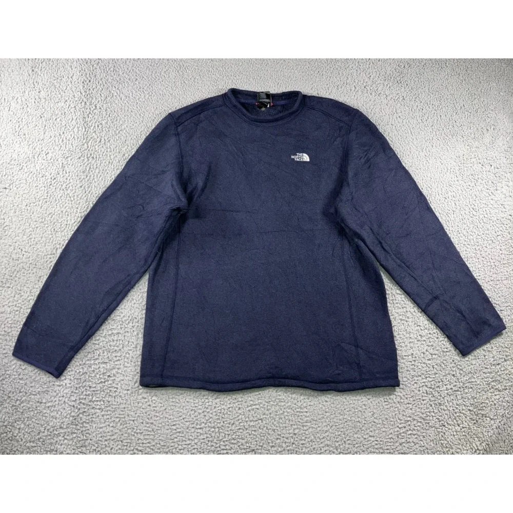 The North Face Sweatshirt Men XL Navy Blue Fleece Lined Logo Hiking Outdoor‎
